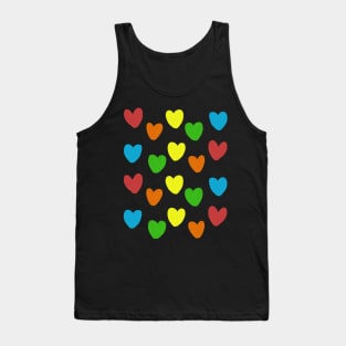 Watercolor paints of colorful sweet hearts Tank Top